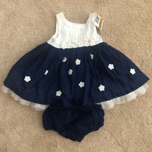 Little Me dress with matching diaper cover